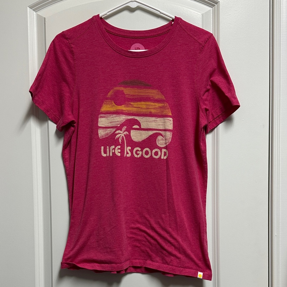 Life Is Good Raspberry Wave T-Shirt